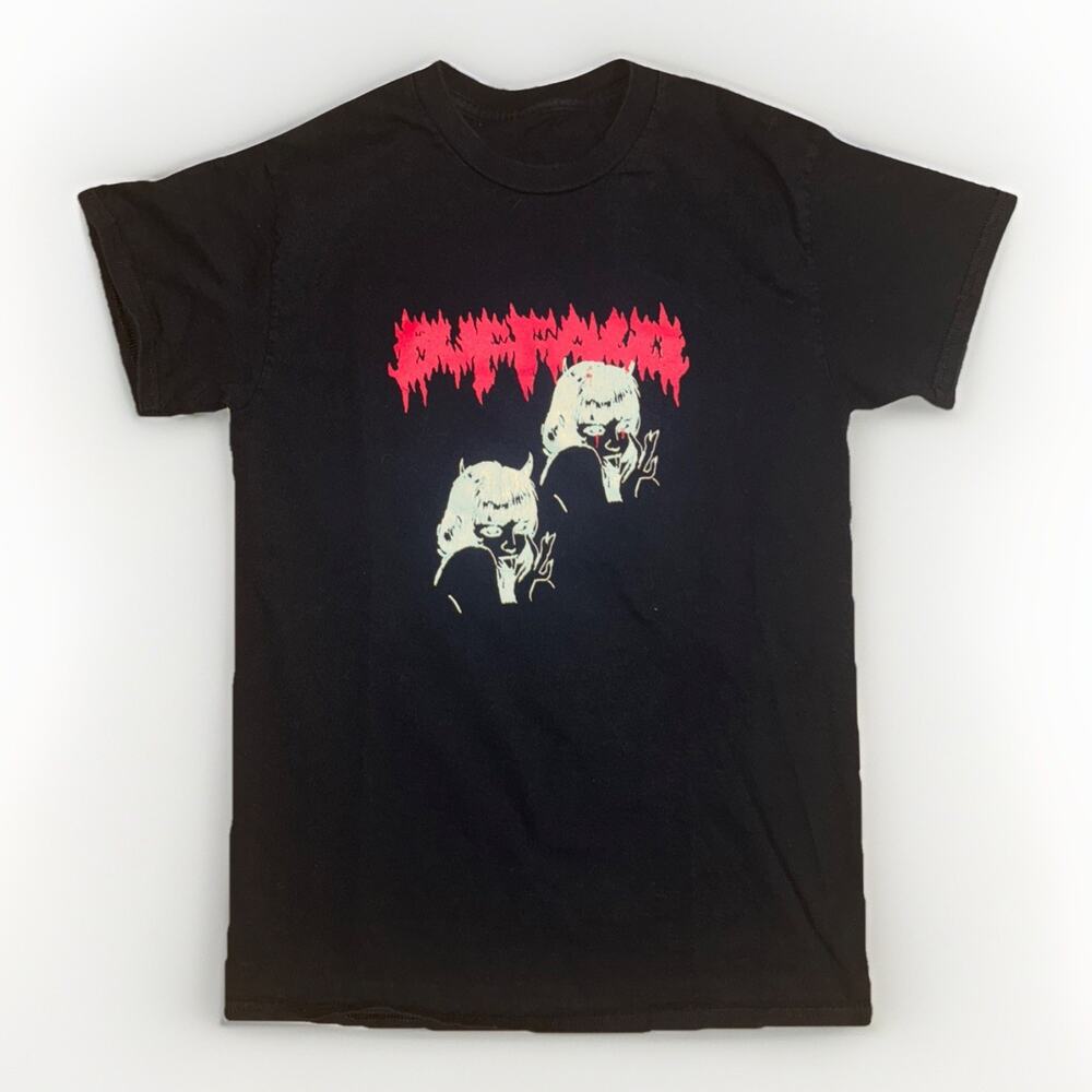 Buffalo Brand Twins Graphic T-Shirt Black Streetwear Medium 18x26